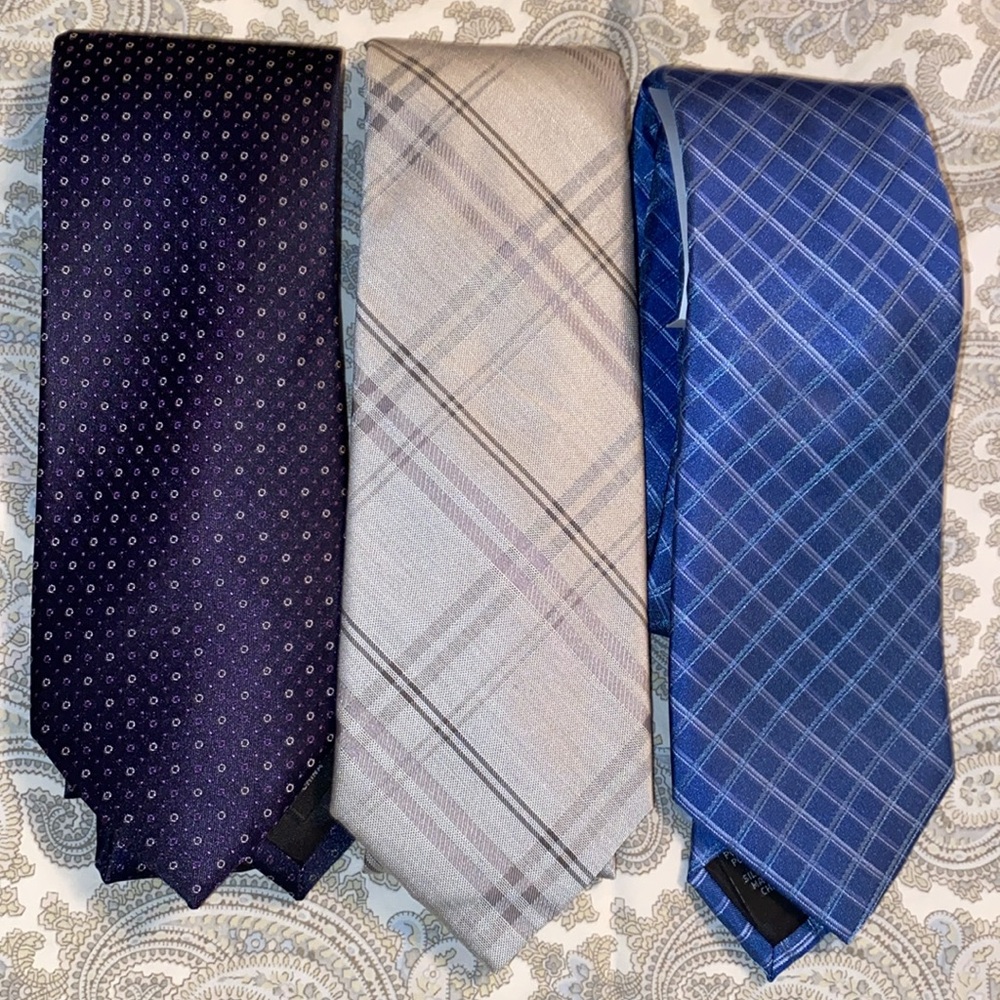 Calvin Klein, 3 new partially tagged ties